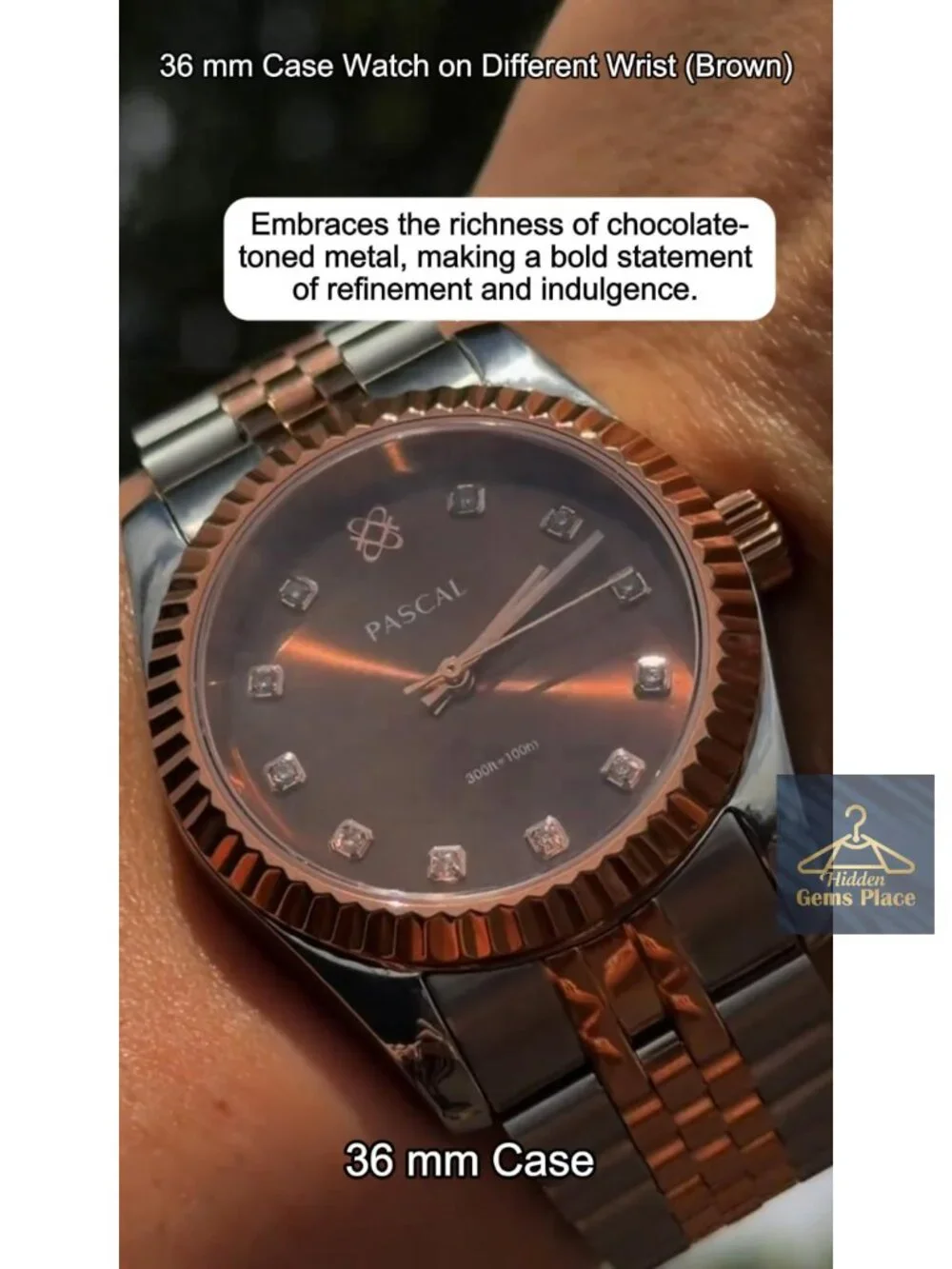 Swiss Quartz Diamond Watch Stainless Steel Sapphire Crystal